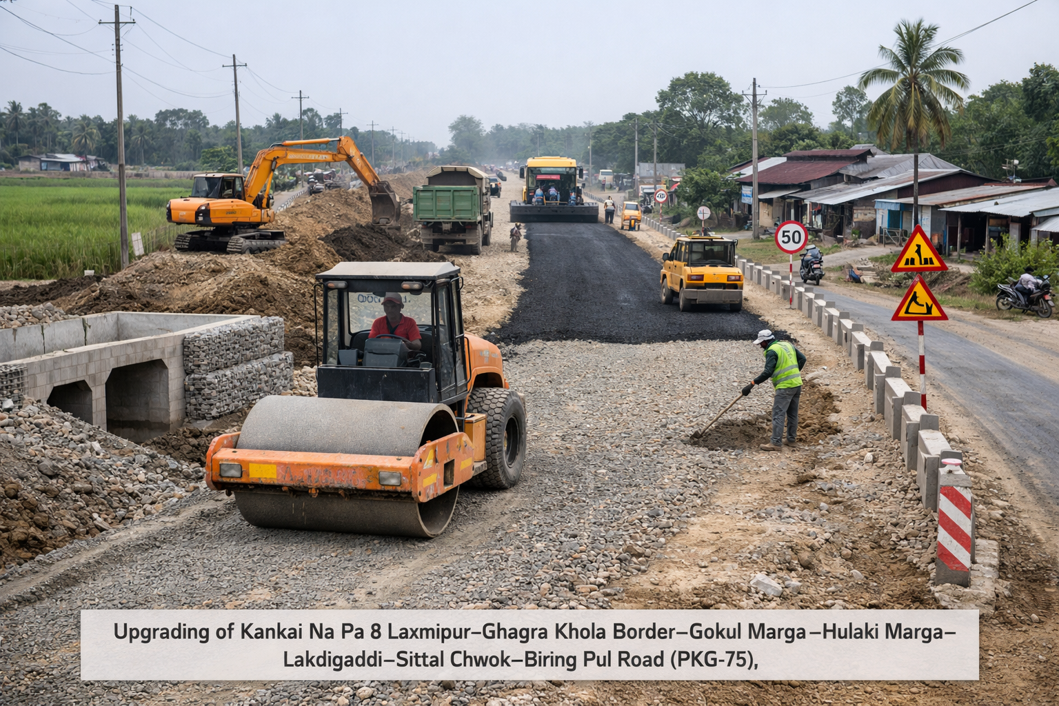 Upgrading of Kankai Na Pa 8 Laxmipur- Ghagra Khola Border Gokul Marga- Hulaki Marga-Lakdigaddi-Sittal Chwok Biring Pul Road, Jhapa (PKG-75)